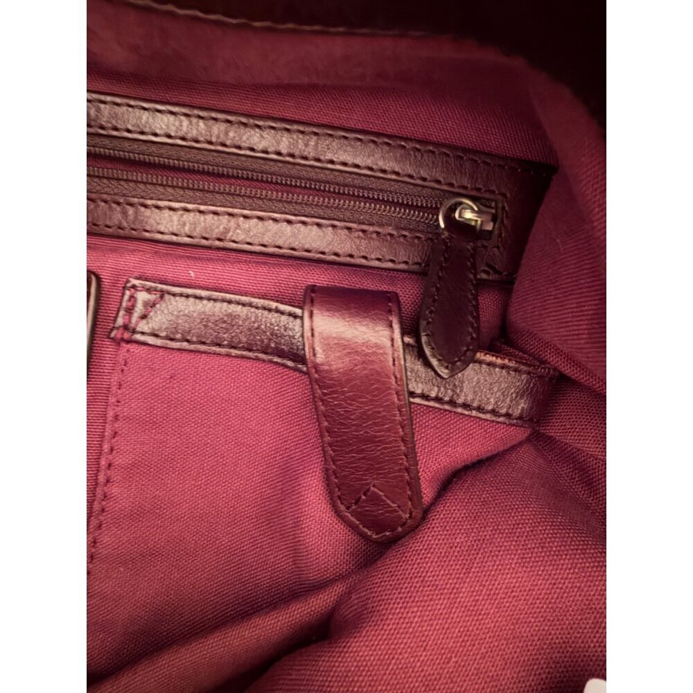 Cole Haan Womens Leather Hobo Bag Rich Brown Silver Hardware Casual - Picture 9 of 16